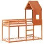 Bunk bed with solid pine wood roof in brown, 80x200 cm. by , Beds and slatted bases - Ref: Foro24-3281996, Price: 242,01 €, D...