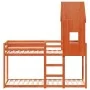 Bunk bed with solid pine wood roof in brown, 80x200 cm. by , Beds and slatted bases - Ref: Foro24-3281996, Price: 242,01 €, D...
