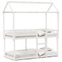 Etagenbett mit massivem Dach aus weißer Kiefer 80x200 cm. von , Betten und Lattenroste - Ref: Foro24-3282122, Preis: 234,46 €...