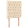 Cabecero con luces LED tela crema 80x7x118/128 cm