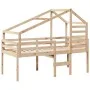 Cama alta con techo madera maciza de pino 90x200 cm de , Camas y somieres - Ref: Foro24-3281977, Precio: 226,31 €, Descuento: %