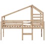 Cama alta con techo madera maciza de pino 90x200 cm de , Camas y somieres - Ref: Foro24-3281977, Precio: 220,86 €
