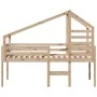 Cama alta con techo madera maciza de pino 90x200 cm de , Camas y somieres - Ref: Foro24-3281977, Precio: 226,31 €, Descuento: %