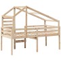 Cama alta con techo madera maciza de pino 90x200 cm de , Camas y somieres - Ref: Foro24-3281977, Precio: 220,86 €