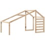 Cama alta con techo madera maciza de pino 90x200 cm de , Camas y somieres - Ref: Foro24-3281977, Precio: 220,86 €