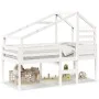 High bed with solid white pine wood roof 80x200 cm by , Beds and slatted bases - Ref: Foro24-3281975, Price: 254,55 €, Discou...
