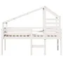 Hochbett mit massivem Dach aus weißem Kiefernholz 80x200 cm von , Betten und Lattenroste - Ref: Foro24-3281975, Preis: 254,56...