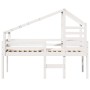 Hochbett mit massivem Dach aus weißem Kiefernholz 80x200 cm von , Betten und Lattenroste - Ref: Foro24-3281975, Preis: 254,80...