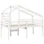 Hochbett mit massivem Dach aus weißem Kiefernholz 80x200 cm von , Betten und Lattenroste - Ref: Foro24-3281975, Preis: 254,56...