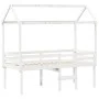 Cama alta con techo madera maciza de pino blanco 80x200 cm de , Camas y somieres - Ref: Foro24-3282136, Precio: 249,62 €, Des...