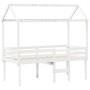 High bed with solid white pine wood roof 80x200 cm by , Beds and slatted bases - Ref: Foro24-3282136, Price: 249,77 €, Discou...