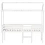 Cama alta con techo madera maciza de pino blanco 80x200 cm de , Camas y somieres - Ref: Foro24-3282136, Precio: 249,62 €, Des...