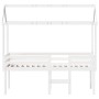 High bed with solid white pine wood roof 80x200 cm by , Beds and slatted bases - Ref: Foro24-3282136, Price: 249,77 €, Discou...