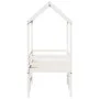 Cama alta con techo madera maciza de pino blanco 80x200 cm de , Camas y somieres - Ref: Foro24-3282136, Precio: 249,62 €, Des...