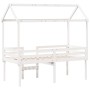 High bed with solid white pine wood roof 80x200 cm by , Beds and slatted bases - Ref: Foro24-3282136, Price: 249,77 €, Discou...