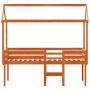 Cama alta con techo madera maciza de pino marrón cera 90x200 cm de , Camas y somieres - Ref: Foro24-3282134, Precio: 244,40 €...