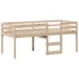Hochbett mit massivem Kiefernholzdach in brauner Wachsfarbe 75x190 cm. von , Betten und Lattenroste - Ref: Foro24-3282019, Pr...