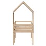 Cama alta con techo madera maciza de pino marrón cera 75x190 cm de , Camas y somieres - Ref: Foro24-3282019, Precio: 195,39 €...