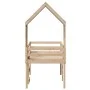 Hochbett mit massivem Kiefernholzdach in brauner Wachsfarbe 75x190 cm. von , Betten und Lattenroste - Ref: Foro24-3282019, Pr...