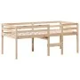 Cama alta con techo madera maciza de pino marrón cera 75x190 cm de , Camas y somieres - Ref: Foro24-3282141, Precio: 206,23 €...