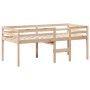 Cama alta con techo madera maciza de pino marrón cera 75x190 cm de , Camas y somieres - Ref: Foro24-3282141, Precio: 200,24 €...