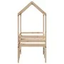 Cama alta con techo madera maciza de pino marrón cera 75x190 cm de , Camas y somieres - Ref: Foro24-3282141, Precio: 206,23 €...