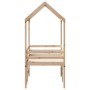 Cama alta con techo madera maciza de pino marrón cera 75x190 cm de , Camas y somieres - Ref: Foro24-3282141, Precio: 200,24 €...