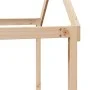 Cama alta con techo madera maciza de pino marrón cera 75x190 cm de , Camas y somieres - Ref: Foro24-3282141, Precio: 206,23 €...