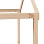 Cama alta con techo madera maciza de pino marrón cera 75x190 cm de , Camas y somieres - Ref: Foro24-3282141, Precio: 200,24 €...