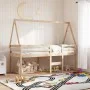 Hochbett mit massivem Kiefernholzdach in brauner Wachsfarbe 75x190 cm. von , Betten und Lattenroste - Ref: Foro24-3282101, Pr...