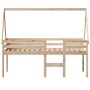Cama alta con techo madera maciza de pino marrón cera 75x190 cm de , Camas y somieres - Ref: Foro24-3282101, Precio: 156,92 €...