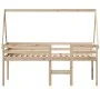 Hochbett mit massivem Kiefernholzdach in brauner Wachsfarbe 75x190 cm. von , Betten und Lattenroste - Ref: Foro24-3282101, Pr...