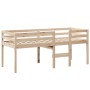 Cama alta con techo madera maciza de pino marrón cera 75x190 cm de , Camas y somieres - Ref: Foro24-3282101, Precio: 156,92 €...