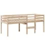 High bed with solid pine wood roof in brown wax 75x190 cm by , Beds and slatted bases - Ref: Foro24-3282101, Price: 164,52 €,...
