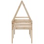 Cama alta con techo madera maciza de pino marrón cera 75x190 cm de , Camas y somieres - Ref: Foro24-3282101, Precio: 156,92 €...