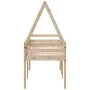 Hochbett mit massivem Kiefernholzdach in brauner Wachsfarbe 75x190 cm. von , Betten und Lattenroste - Ref: Foro24-3282101, Pr...