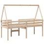 Cama alta con techo madera maciza de pino marrón cera 75x190 cm de , Camas y somieres - Ref: Foro24-3282101, Precio: 156,92 €...