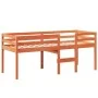 High bed with solid pine wood roof in brown wax 75x190 cm by , Beds and slatted bases - Ref: Foro24-3282103, Price: 183,76 €,...