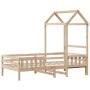 Bed frame with solid pine wood roof structure 80x200 cm by , Beds and slatted bases - Ref: Foro24-3282162, Price: 157,46 €, D...