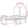 Bed frame with solid pine wood roof structure 80x200 cm by , Beds and slatted bases - Ref: Foro24-3282162, Price: 159,37 €, D...