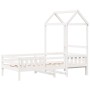 Bed frame with solid white pine wood roof 90x200 cm by , Beds and slatted bases - Ref: Foro24-3282160, Price: 229,98 €, Disco...