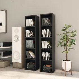 CD-Regal 2 Stück schwarzes Sperrholz 21x16x93,5 cm von vidaXL, CD- und DVD-Speicher - Ref: Foro24-802697, Preis: 51,85 €, Rab...