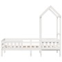 Bed frame with solid white pine wood roof 90x200 cm by , Beds and slatted bases - Ref: Foro24-3282160, Price: 229,98 €, Disco...