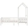 Bed frame with solid white pine wood roof 90x200 cm by , Beds and slatted bases - Ref: Foro24-3282160, Price: 226,79 €, Disco...