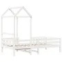 Bed frame with solid white pine wood roof 90x200 cm by , Beds and slatted bases - Ref: Foro24-3282160, Price: 226,79 €, Disco...