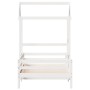 Bed frame with white pine wood roof 75x190 cm by , Beds and slatted bases - Ref: Foro24-3282169, Price: 183,11 €, Discount: %