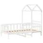 Sofá cama con techo madera maciza de pino blanco 90x200 cm de , Camas y somieres - Ref: Foro24-3282211, Precio: 182,40 €, Des...
