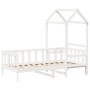 Sofá cama con techo madera maciza de pino blanco 90x200 cm de , Camas y somieres - Ref: Foro24-3282211, Precio: 184,88 €, Des...