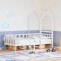 Sofá cama con techo madera maciza de pino blanco 90x200 cm de , Camas y somieres - Ref: Foro24-3282211, Precio: 182,40 €, Des...