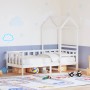 Sofá cama con techo madera maciza de pino blanco 90x200 cm de , Camas y somieres - Ref: Foro24-3282211, Precio: 184,88 €, Des...